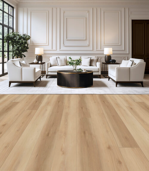AquaProof XL Edgecomb waterproof laminate flooring installed in a living room